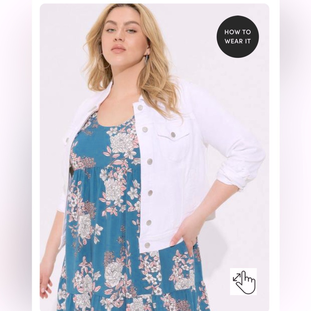 Denim Vintage Stretch Cropped Trucker Jacket size 2X